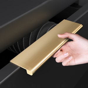 Invisible Furniture Hardware, Golden Cabinet Pull, Black Kitchen Handle, Drawer Pull, Lengthen Wardrobe Handle, Contracted Door Handle V397 zdjęcie 7