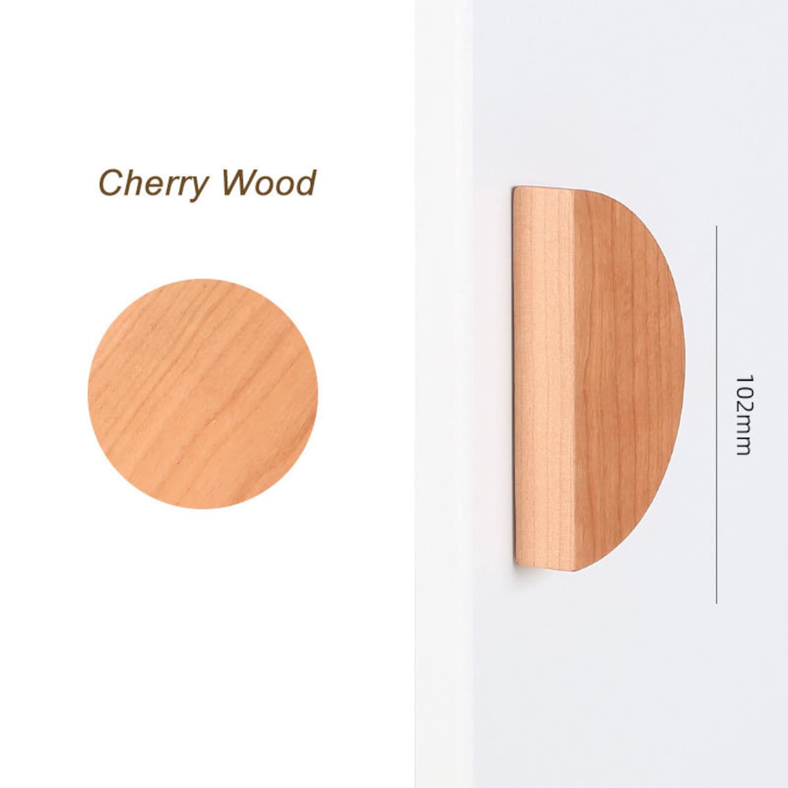 Semicircle Oak Beech Wood Handle Black Walnut Cabient Handle Etsy