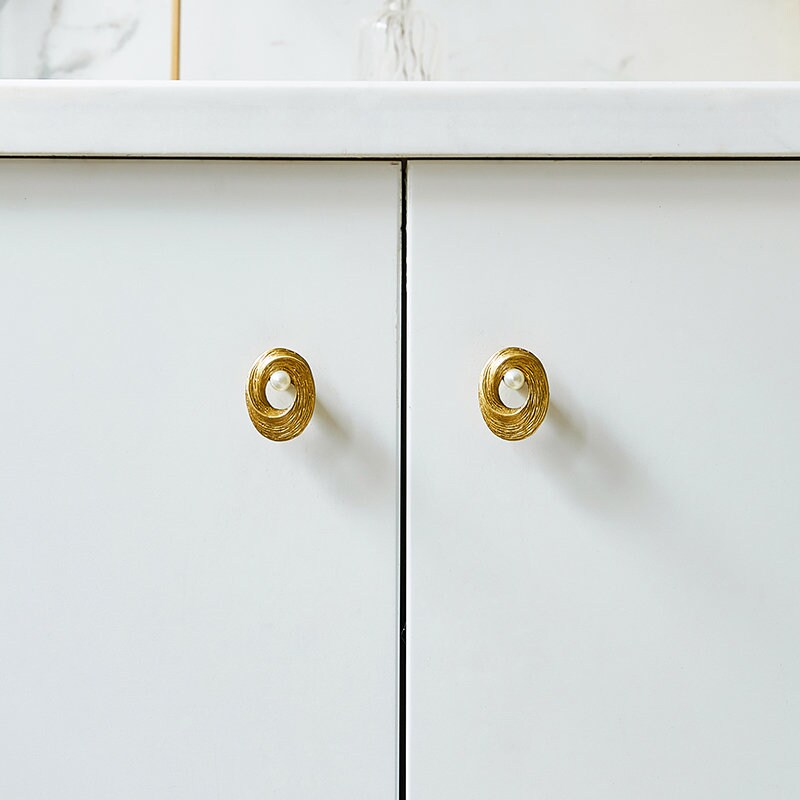 Perilla y tirón del cajón de latón puro perilla del gabinete | Etsy