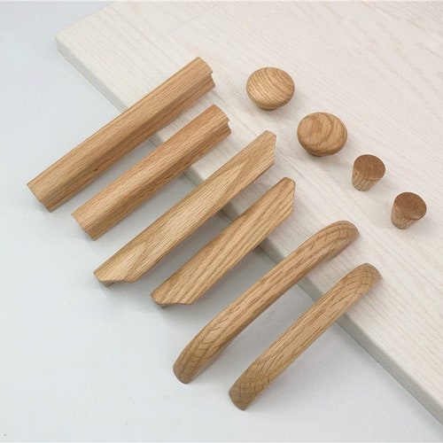 Wooden Handle Oak Etsy