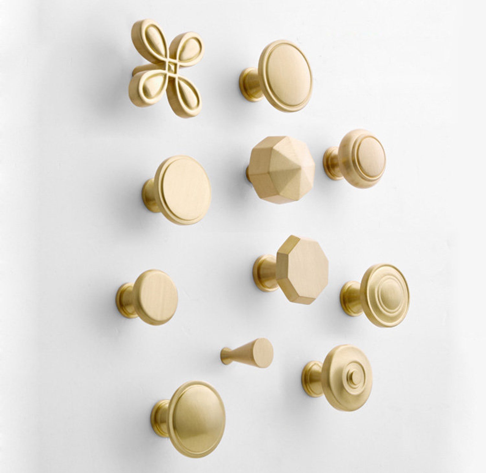 Pure Brass Drawer Knob Gold Door Knob Single Hole Kitchen Etsy