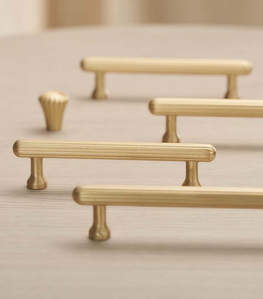 3.8 5 Solid Brass Hardware, Golden Drawer Pull Dresser Metal