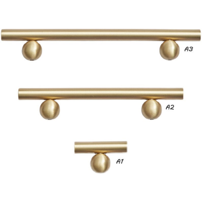 3.85 Solid Brass Door Pull Handle Golden Etsy