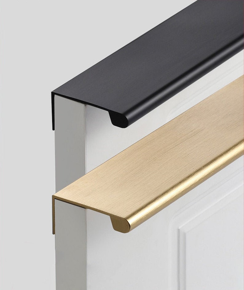 Invisible Furniture Hardware, Golden Cabinet Pull, Black Kitchen Handle, Drawer Pull, Lengthen Wardrobe Handle, Contracted Door Handle V397 zdjęcie 1