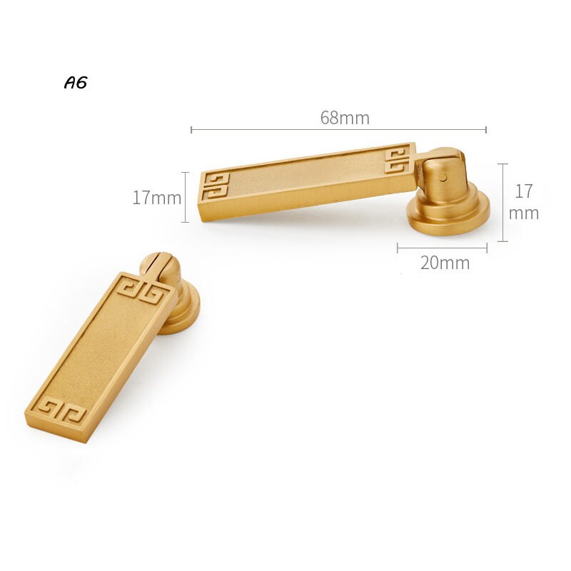 Pure Brass Pendant Pulls Golden Drawer Knob Single Hole Etsy