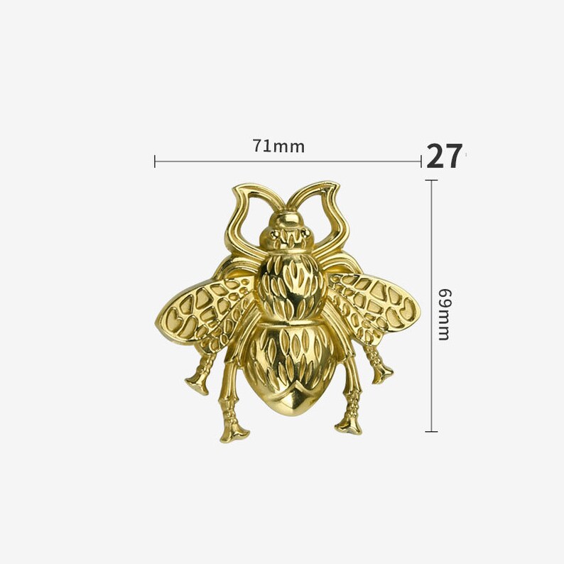 Solid Brass Drawer Knob Golden Butterfly Knob Dresser Etsy