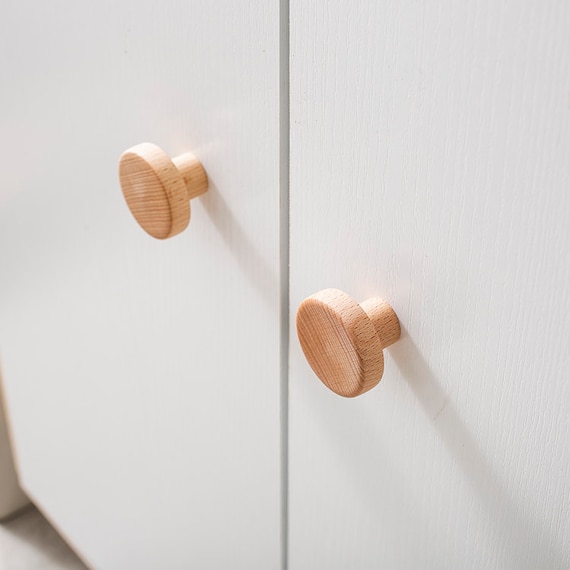 10 Pomelli Armadio In Legno Noce 30mm - Maniglie Per Mobili Cucina Cassetti - Foto 7