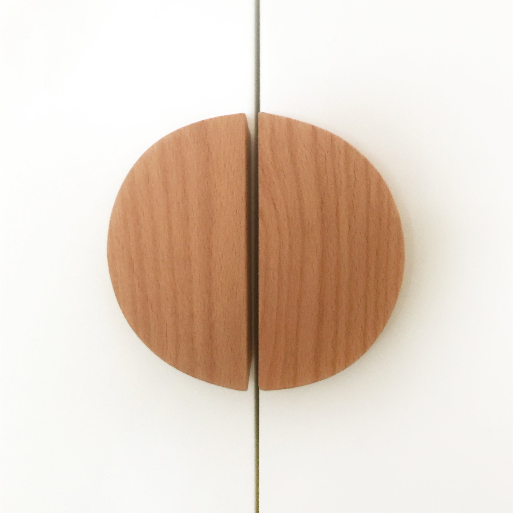Solid Wood Wardrobe Handle Semicircle Handle Log Etsy