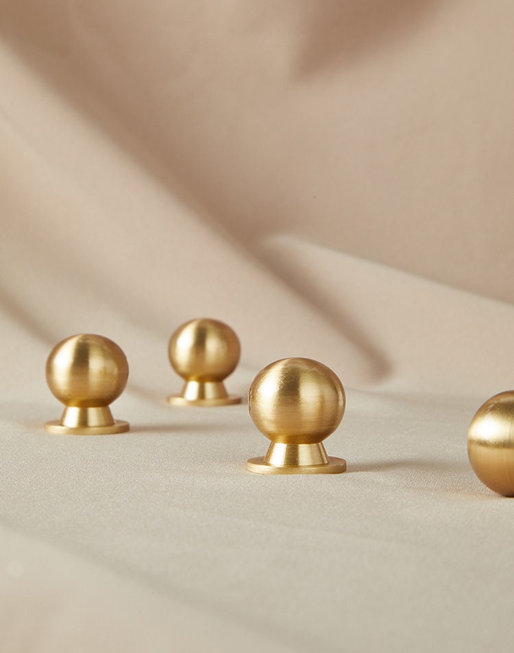 25mm perilla esférica de latón puro tirador de gabinete | Etsy
