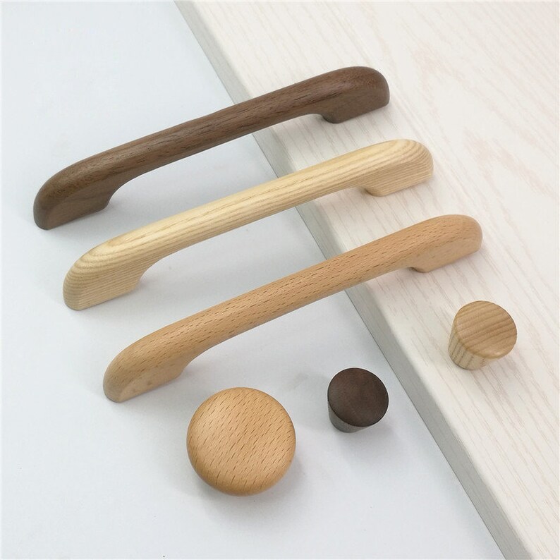 3.8 5 7.6 Raw Wood Door Pull Handle Solid Etsy