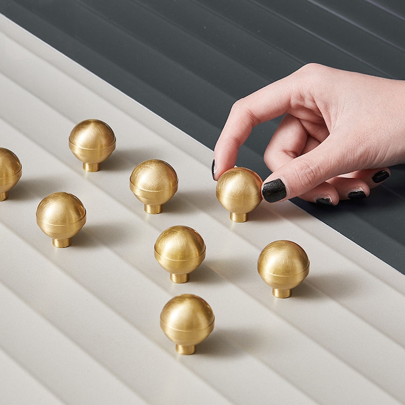 Brass Ball Knobs and Pulls Drawer Knob Solid Metal Etsy