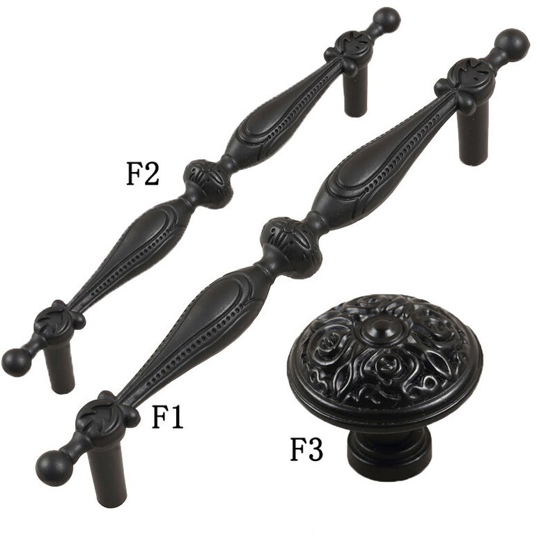 Black Metal Kitchen Handle Single Hole Drawer Knob Etsy