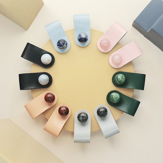 Cowhide Drawer Knobs With Crystal Brass Wardrobe Door Knob Etsy