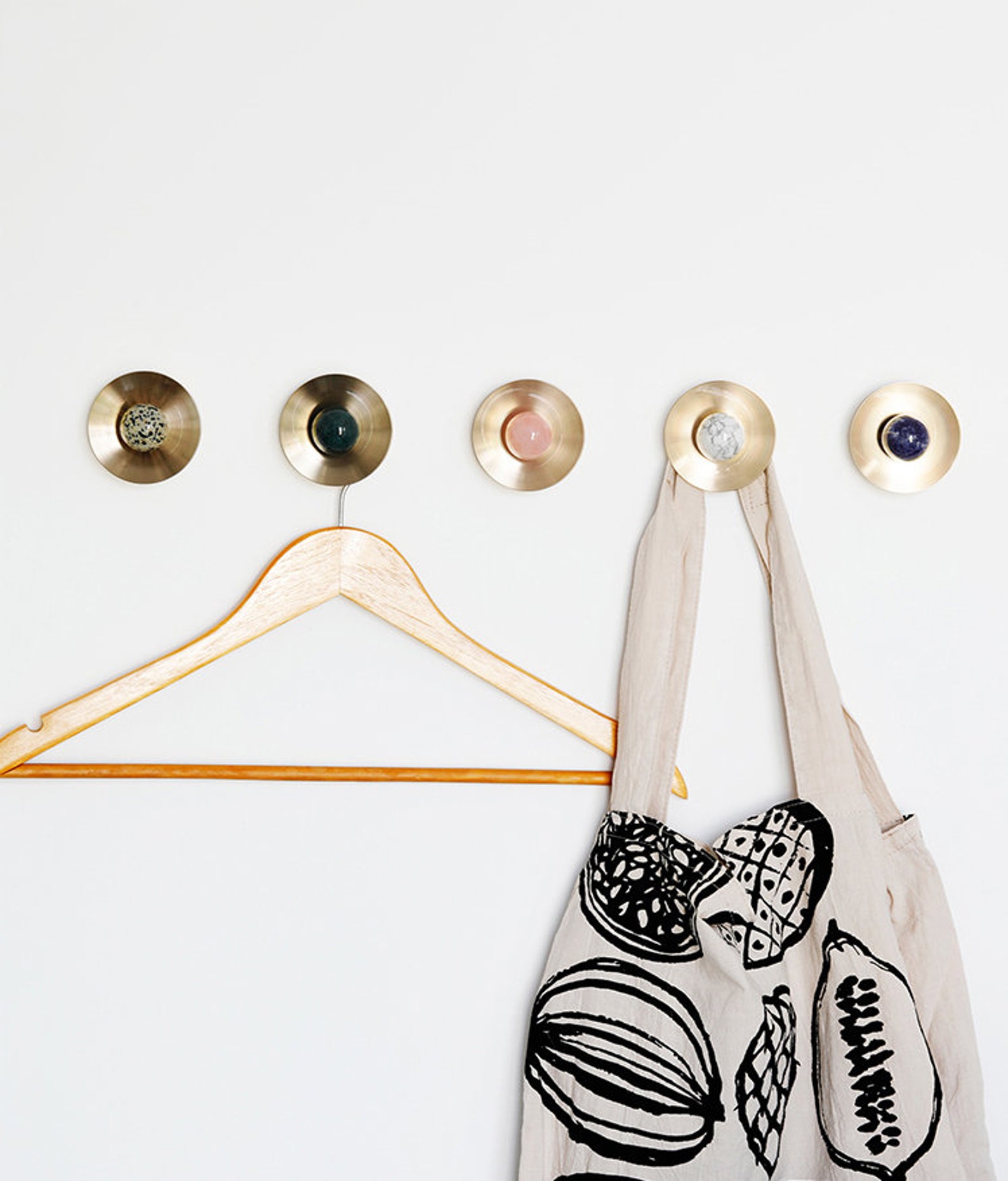 Marble Decorative Wall Hook Brass Base Porch Hook Hallway Etsy