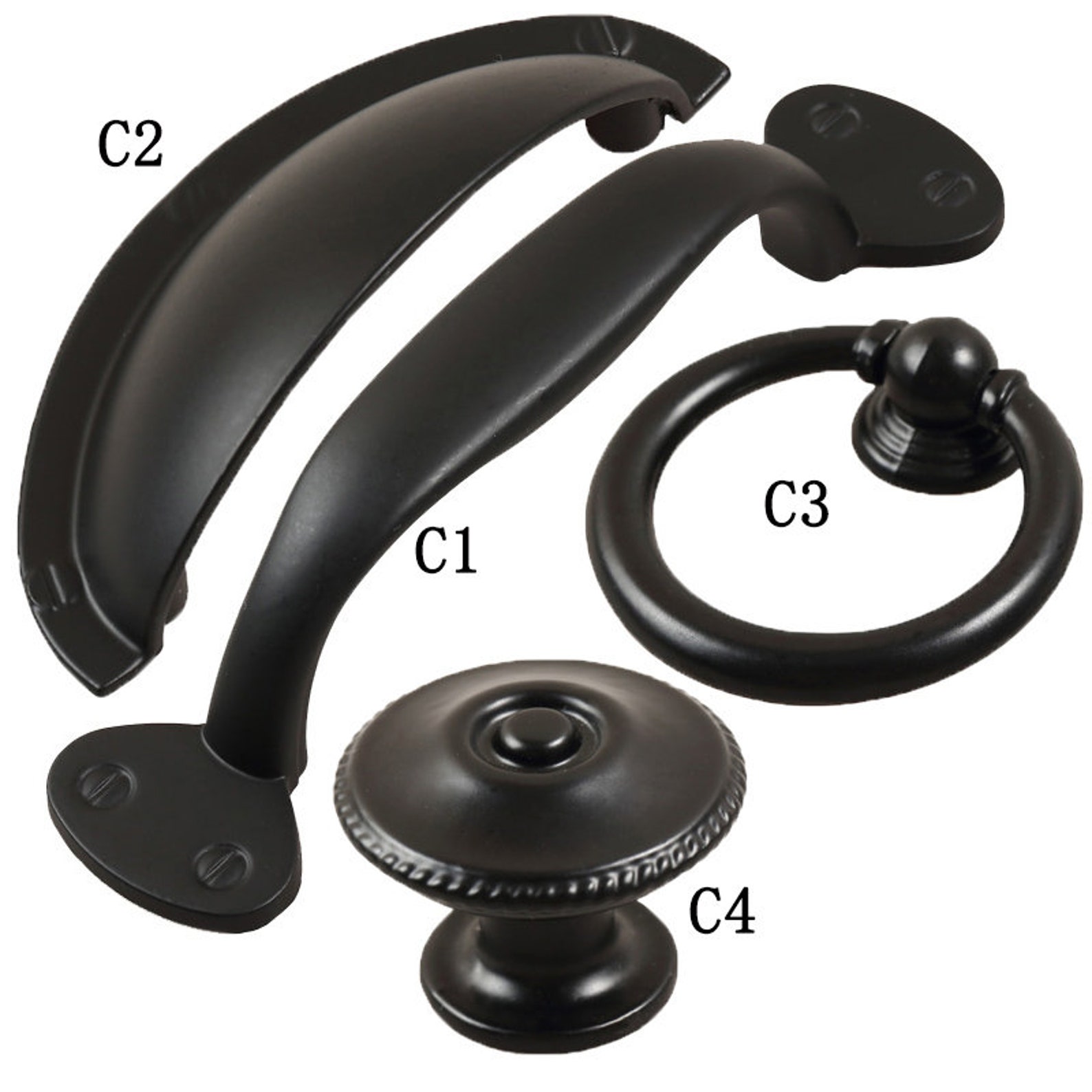 Black Metal Kitchen Handle Single Hole Drawer Knob Etsy