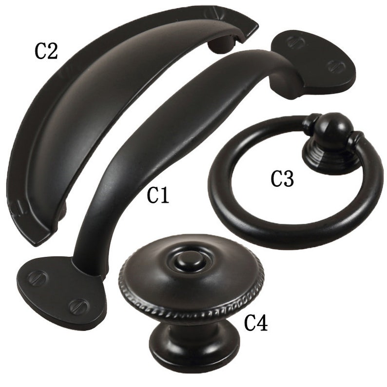 Black Metal Kitchen Handle Single Hole Drawer Knob Etsy