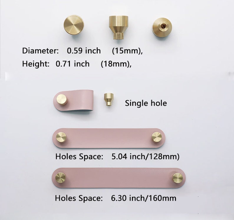 Poignée darmoire en cuir, poignée de porte de placard en laiton, traction de tiroir en cuir, traction anti-collision denfant, matériel de meubles de luxe de lumière moderne V299 image 3