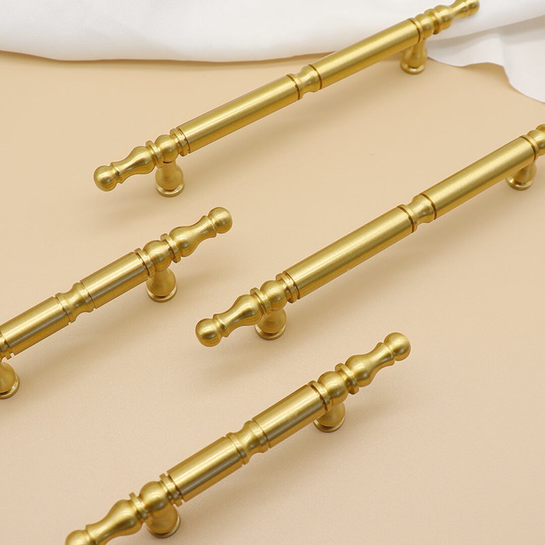 Solid Brass Drawer Pull Handle Hardware, Golden Pulls Wardrobe