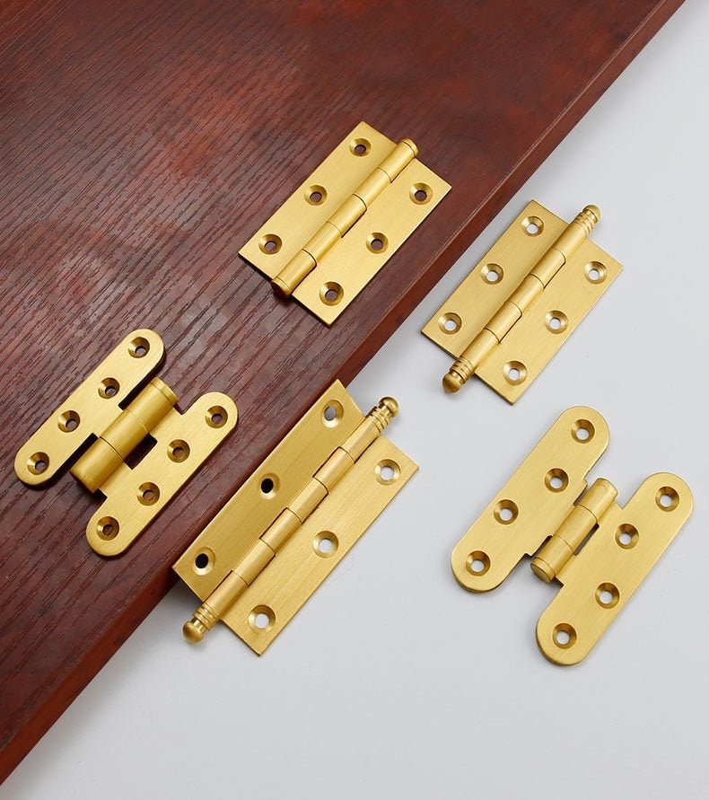 Door Hardware #Z28 2 Fancy Solid Brass Rattail Hinges Old Furniture Tool Box 