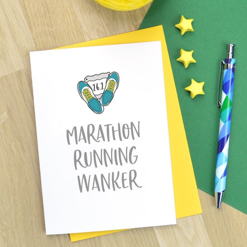 Marathon Runner Card Marathon Running Wanker Etsy UK
