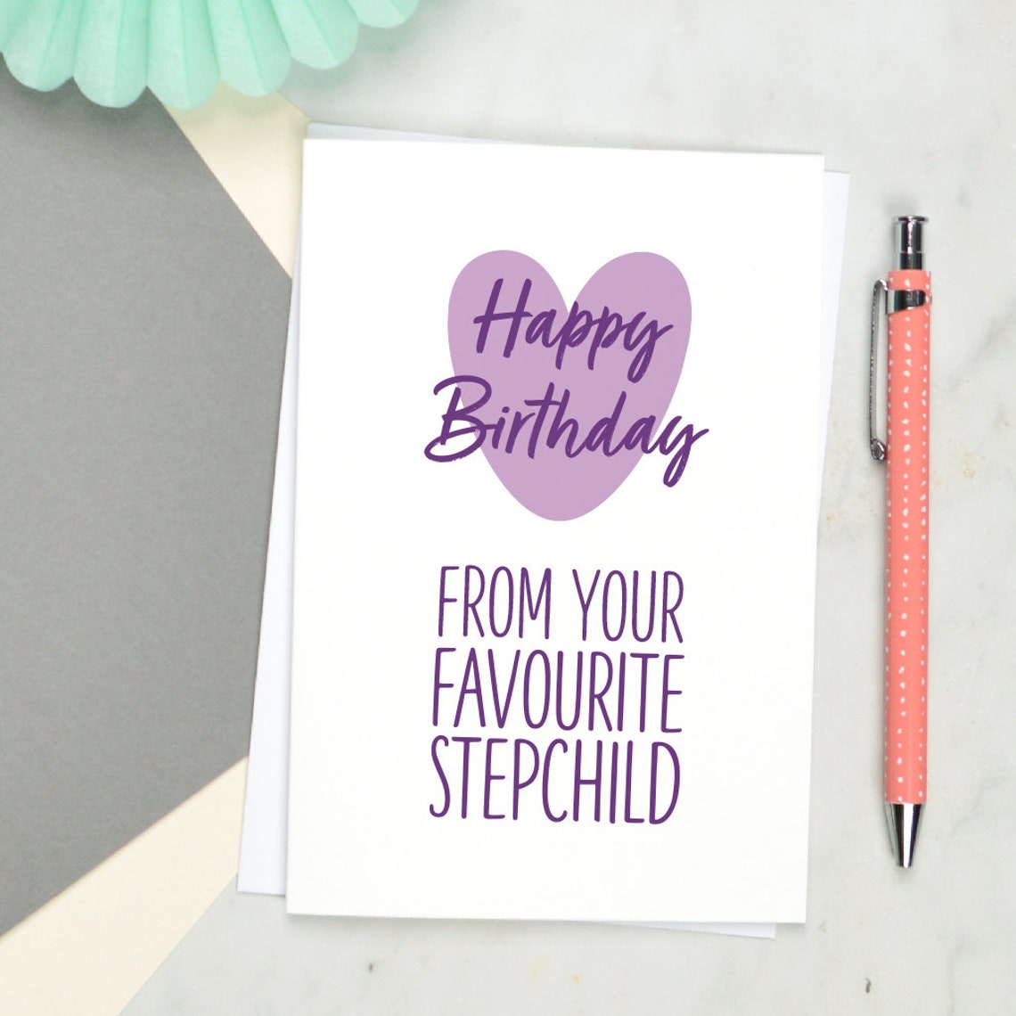 Step Mum Birthday Card Favourite Stepchild - Etsy