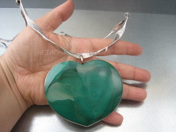 Superlative solid sterling silver necklace with M… - image 5