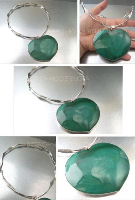 Superlative solid sterling silver necklace with M… - image 3