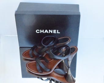 Chanel wrap around ankle sandals, size 37 (EU), 4 (UK), 7(US), in original packaging