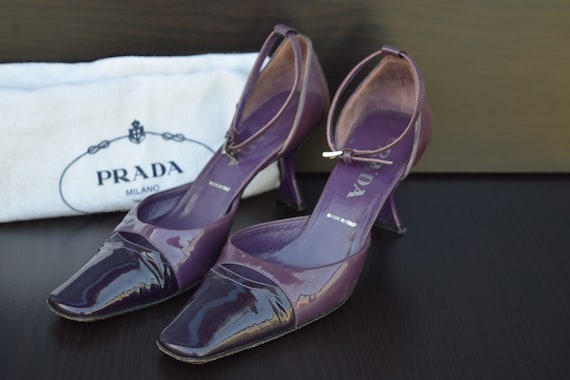 Prada Purple Stylish Leather Sling Pumps, Size 36 ( EU), 3 (UK), 6