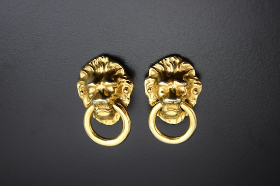 Kenneth Lane doorknocker lion earrings - image 2