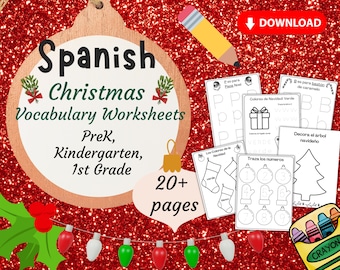 20+ Spanish Christmas Worksheets for Preschoolers, Kindergarten, 1st grade | Fun & Educational Holiday Activities |