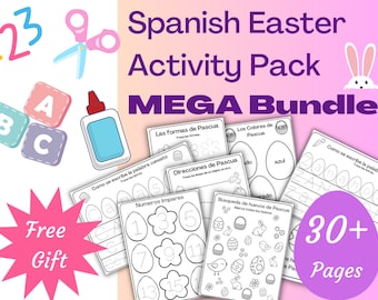 Spanish Easter Activity Pack – Handwriting, Numbers, Letters (Digital Download)