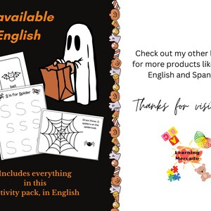 Spanish Halloween Worksheets – Number & Letter Tracing, Coloring (Printable) image 5
