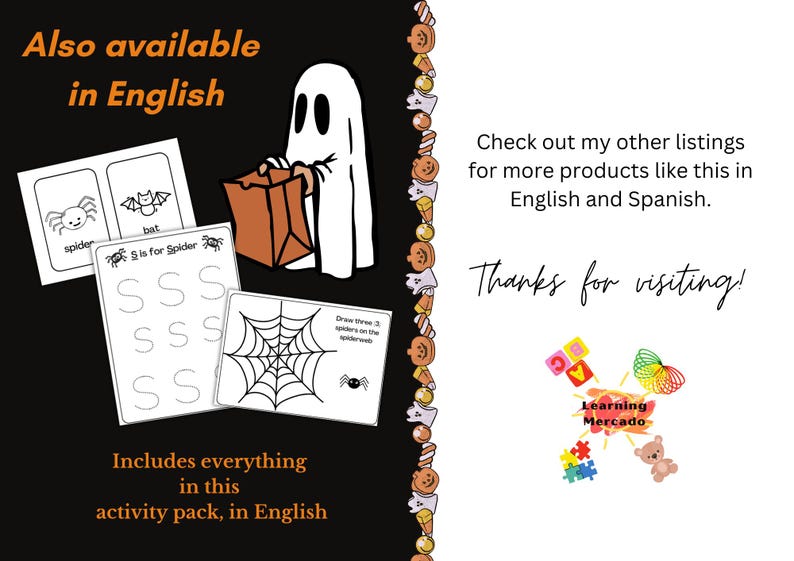 Spanish Halloween Worksheets – Number & Letter Tracing, Coloring (Printable) image 5