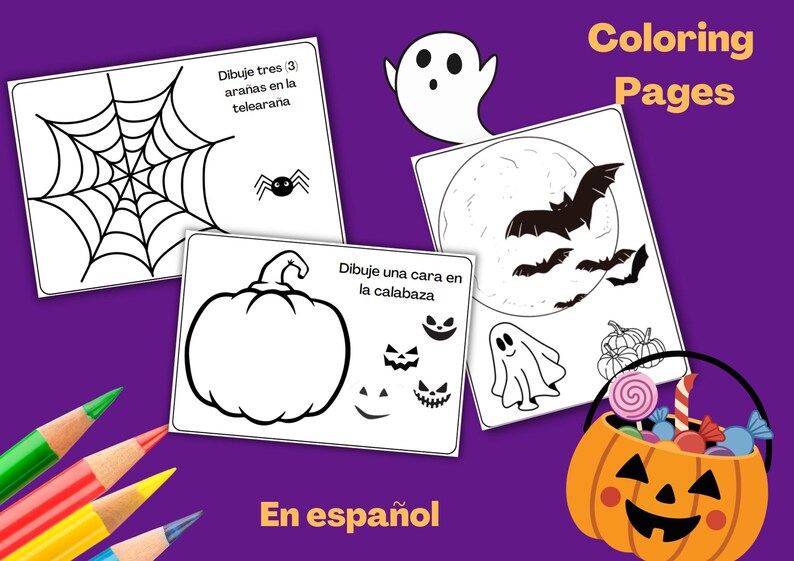 Spanish Halloween Worksheets – Number & Letter Tracing, Coloring (Printable) image 2