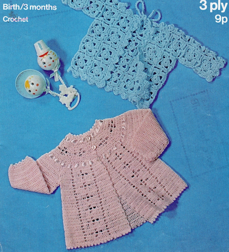 Baby matinee coats vintage crochet pattern PDF instant Etsy