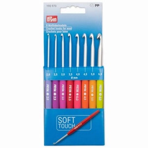 Prym crochet hook set - 8 Piece Soft Touch Hooks