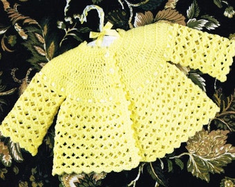 baby crochet matinee coat vintage crochet pattern PDF