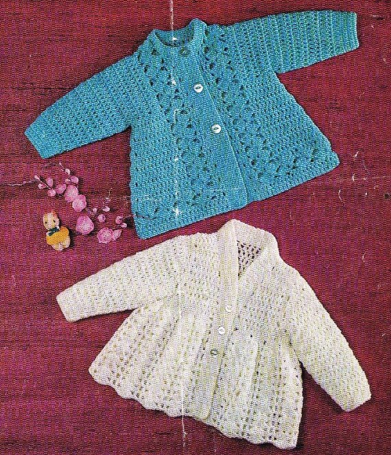 Crochet baby matinee coats vintage crochet pattern PDF Etsy