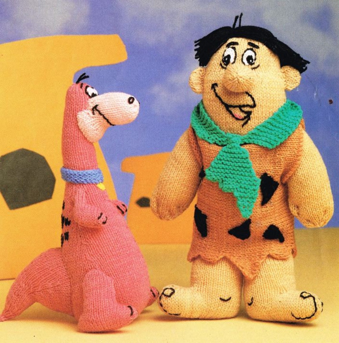 Fred Flintstone Dino vintage toy knitting pattern PDF Etsy
