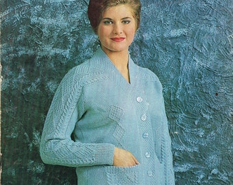 Call the Midwife Lucille cardigan vintage knitting pattern PDF download