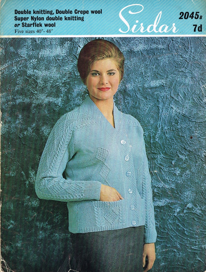 Call the Midwife Lucille cardigan vintage knitting pattern PDF download image 1