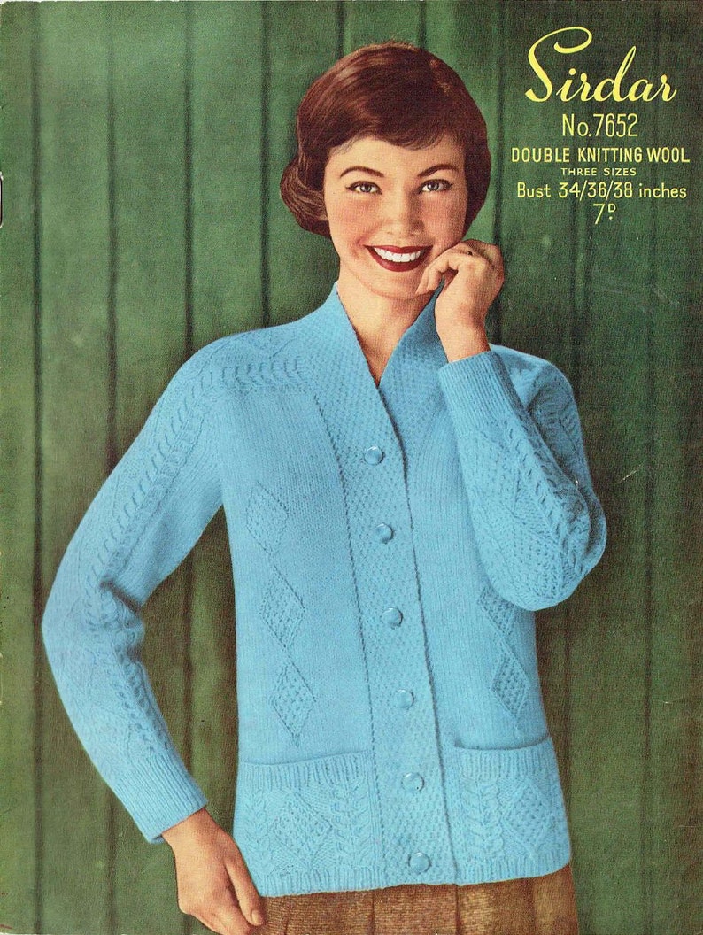 Call the Midwife Lucille cardigan vintage knitting pattern PDF download image 2