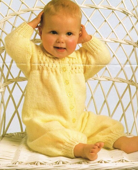 knitted baby pram suit