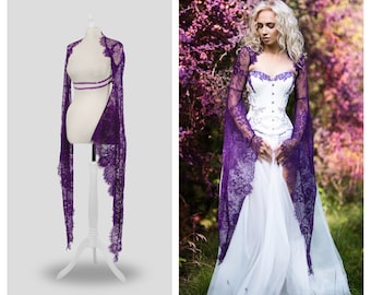 Bolero mangas bruxa, bolero roxo, fada, gótico, bolero rendado, mangas largas, vampiro, jaqueta, romântico, cosplay