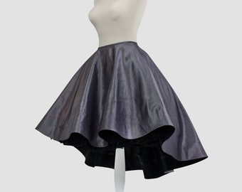 50er Jahre Taft Rock, Asymmetrischer Midi, Retro Pin-up Style