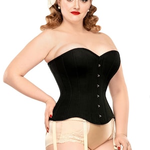 Black overbust corset, gothic, corset top, lingerie, cosplay, wedding, bride, body shaper, victorian