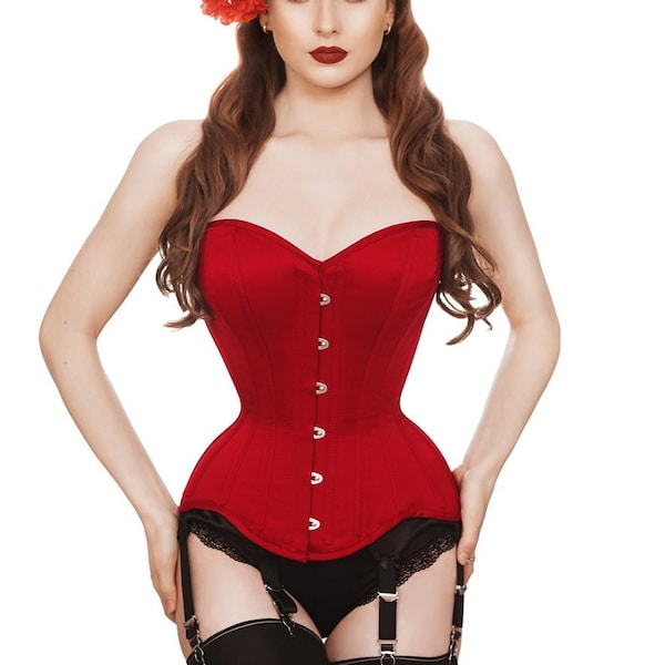 Red overbust corset, wedding, cosplay, fairy, corset top, victorian