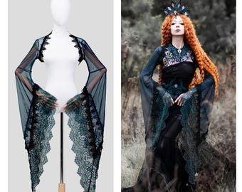 Lace Witch Sleeves Bolero, Gothic Flared Sleeves
