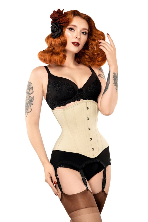 Beige Plain Basic Steel Underbust Tightlacing Steel Boned Waist